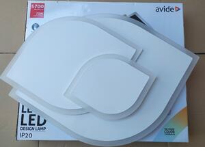 Avide design LEVY - LED stropní svítidlo v bílé barvě s dálkovým ovladačem 3000K - 6400K, 65W, 5360lm (Moderní stropní svítidlo s možností stmívání a změny barvy světla)