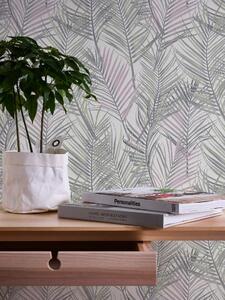 A.S. Création | Vliesová tapeta na zeď Attractive 2 39038-2 | 0,53 x 10,05 m | zelená, bílá, krémová, šedá, růžová