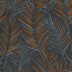 A.S. Création | Vliesová tapeta na zeď Attractive 2 39038-6 | 0,53 x 10,05 m | vícebarevná, modrá, černá, oranžová, vining ivy