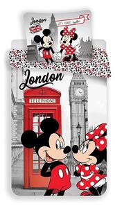 JERRY FABRICS Povlečení Mickey a Minnie Londýn Telephone Bavlna 140/200, 70/90 cm