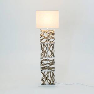 Stojací lampa Tremiti, barva dřeva/béžová, výška 160 cm, dřevo
