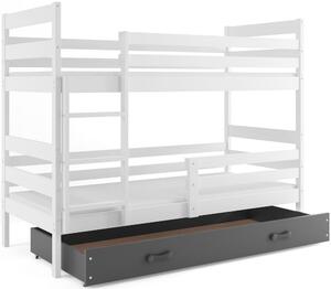 Dětská patrová postel ERYK | bílá Barva: bílá / šedá, Rozměr: 160 x 80 cm