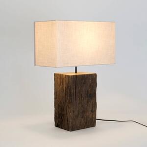 Stolní lampa Montecristo, barva dřeva/béžová, výška 59 cm, dřevo