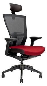 Kancelářská ergonomická židle MERENS — látka, černá / více barev Červená