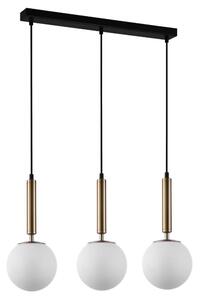 ITALUX PND-2324-3L GD+OPA - Lustr na lanku RAVENA 3xE27/10W/230V černá/zlatá IT0448