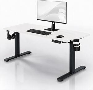 Elektrický stůl s nastavením výšky ergonomický antracitově-bílý, 1600x800 mm: ARIA