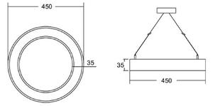 BRUMBERG Biro Kruhový kroužek3,5 přímý 45cm zapnutí/vypnutí černý 830