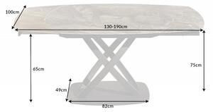 Taupe rozkládací jídelní stůl Inception 130-190 cm