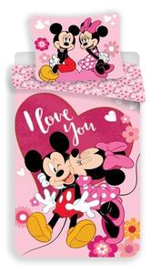 JERRY FABRICS MICRO Povlečení Mickey a Minnie Kiss Polyester 140/200, 70/90 cm