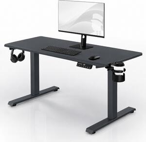 Elektrický stůl s regulací výšky ergonomický antracitový,1400x700 mm: ARIA