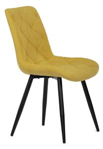 Židle jídelní, žlutá látka, nohy černý kov CT-382 YEL2