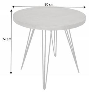Jídelní stůl Scorpion 80cm Mango šedý kruh