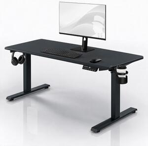 Elektrický stůl s regulací výšky ergonomický antracitový,1600x800 mm: ARIA