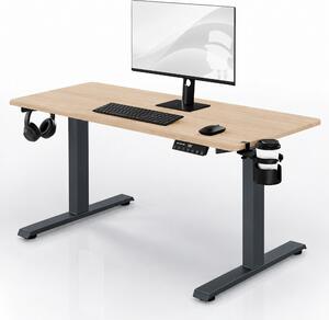 Elektrický stůl s regulací výšky ergonomický antracitový/dub sonoma,1400x700 mm: ARIA