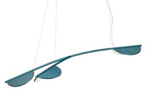 FLOS Almendra Organická závěsná lampa 3fl dlouhá modrá