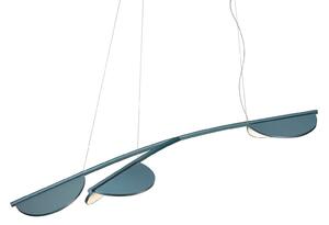 FLOS Almendra Organická závěsná lampa 3fl krátká modrá