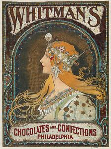 Obrazová reprodukce Whitman's Chocolates & Confections (Vintage Art Nouveau) - Alfons Mucha, (30 x 40 cm)