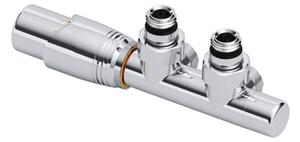 Emmy Design Termostatický ventil Viola levý pro koupelnové radiátory, středové přípojení, chrom