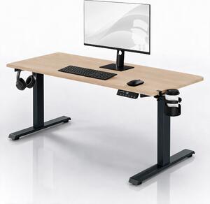 Elektrický stůl s regulací výšky ergonomický antracitový/dub sonoma,1600x800 mm: ARIA