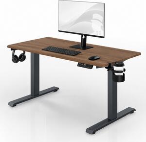 Elektrický stůl s regulací výšky ergonomický antracitový/ořech,1200x600 mm: ARIA