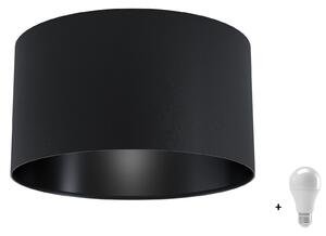 Eglo 99041 MASERLO 1 - Stropní textilní svítidlo v černé barvě 1 x E27, Ø 40cm + Dárek LED žárovka (Černý textilní lustr s LED žárovkou zdarma)