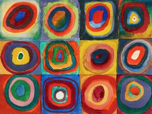 Obrazová reprodukce Squares with Concentric Circles / Concentric Rings - Wassily Kandinsky, (40 x 30 cm)