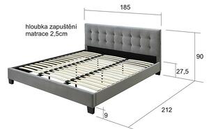 BRADOP Čalouněná postel MÍŠA šedá 180×200