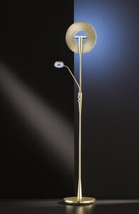 Trio Leuchten 422710308 QUEBEC - Stmívatelná lampa s možnosti změny barvy světla 2700 + 4200 + 6000K, výška 180cm, matná mosaz (Moderní stmívatelná dotyková lampa do obýváku v barvě matné mosazi 34W+ 5,5W)