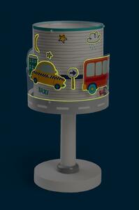 Dalber 61681 BABY TRAVEL - Dětská stolní lampička s fosforeskujícími obrázky + Dárek LED žárovka (Stolní lampička pro děti s motivem letadel a autíček)