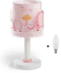 Dalber 61331S LITTLE ELEPHANT - Dětská stolní lampička v růžové barvě + Dárek LED žárovka (Stolní lampička pro holčičku se slonama)