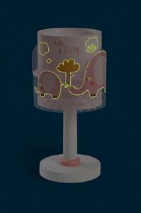 Dalber 61331S LITTLE ELEPHANT - Dětská stolní lampička v růžové barvě + Dárek LED žárovka (Stolní lampička pro holčičku se slonama)