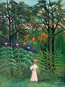 Obrazová reprodukce Walking in the Exotic Forest - Henri Rousseau, (30 x 40 cm)