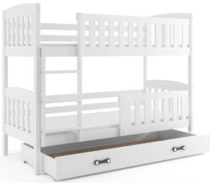 BMS Group Dětská patrová postel s úložným prostorem KUBUS bílá Velikost postele: 190x80 cm, Barva šuplíku: Bílá