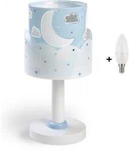 Dalber 61231T MOON blue - Dětská stolní lampička v modré barvě + Dárek LED žárovka (Stolní lampička pro děti )