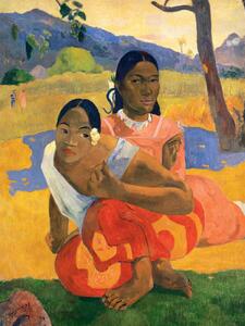 Obrazová reprodukce Two Tahitian Women, When will you marry (Vintage Female Portrait) - Paul Gauguin, (30 x 40 cm)