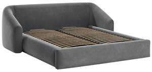 -25 % Dny MOMENTI– Cosmopolitan Design Šedá sametová dvoulůžková postel Campi 160 x 200 cm s úložným prostorem