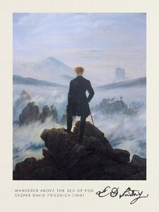 Obrazová reprodukce Poutník nad mořskou mlhou, (30 x 40 cm)