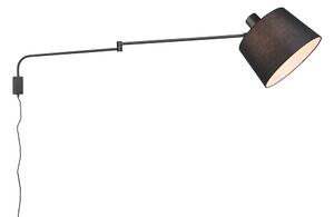 Trio Leuchten 200600132 BALDO - Velká nástěnná lampa na otočném rameni - od zdi max 147cm (Nástenná lampa v černé barvě s vypínačem na kabelu do zásuvky)