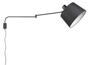 Trio Leuchten 200600132 BALDO - Velká nástěnná lampa na otočném rameni - od zdi max 147cm (Nástenná lampa v černé barvě s vypínačem na kabelu do zásuvky)