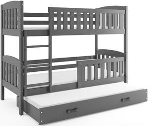 Dětská patrová postel kubus 3 s přistýlkou / šedá Barva: Šedá / šedá, Rozměr: 190 x 80 cm