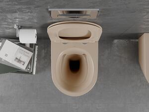 Mexen Lena WC mísa Rimless s pomalu padající deskou slim, duroplast, Matná cappuccino