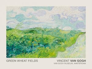 Obrazová reprodukce Green Wheat Fields (Museum Vintage Lush Landscape) - Vincent van Gogh, (40 x 30 cm)