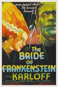 Obrazová reprodukce The Bride of Frankenstein (Vintage Cinema / Retro Movie Theatre Poster / Horror & Sci-Fi), (26.7 x 40 cm)