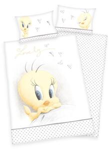 HERDING FLANEL BIO Povlečení do postýlky Looney Tunes Tweety Bio Bavlna Flanel, 100/135, 40/60 cm