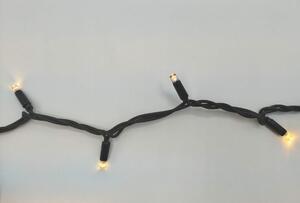 Venkovní LED vánoční řetěz, černý kabel, teplá bílá, 10m, 100 LED
