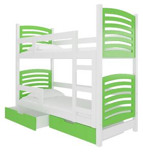 ArtAdr Dětská patrová postel OSUNA Barva: Borovice / zelená