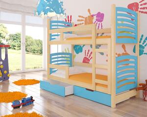 ArtAdr Dětská patrová postel OSUNA Barva: Borovice / modrá