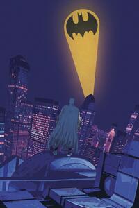 Umělecký tisk Batman - Night Sky Logo, (26.7 x 40 cm)