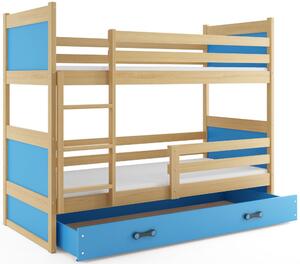 Dětská patrová postel RICO | borovice 80 x 160 cm Barva: Modrá