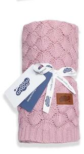 DETEXPOL Pletená bavlněná deka do kočárku pudrově růžová Bavlna, 80/100 cm